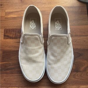 Vans checkerboard slip ons size 10